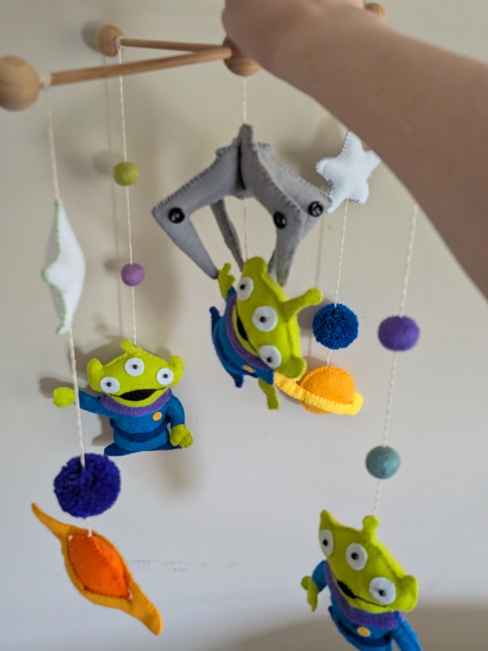 Green Alien Plush Mobile for Nursery - Kids Toys
